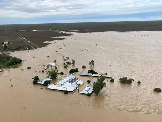 Flooding at the Blue Heeler Hotel at Kynuna in Queensland's West after Cyclone Kirrily