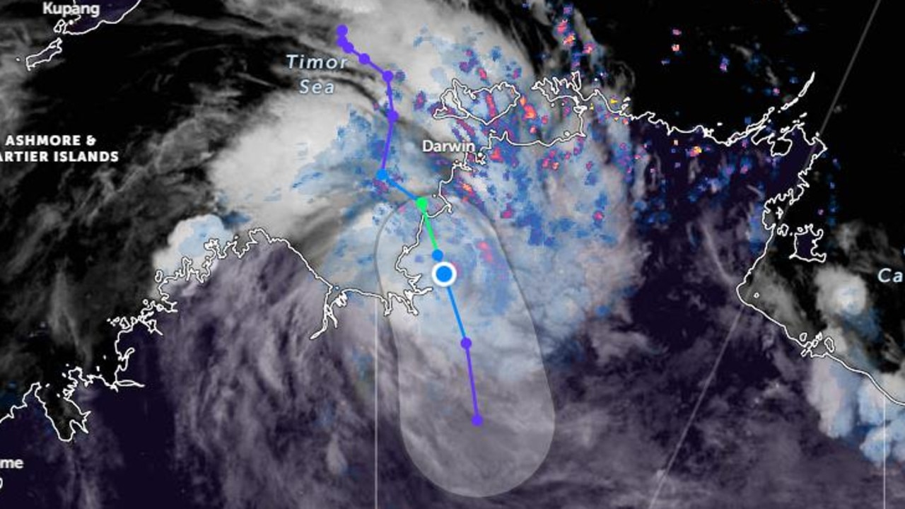 Live positioning of Cyclone Ellie as of 8am (AEST)