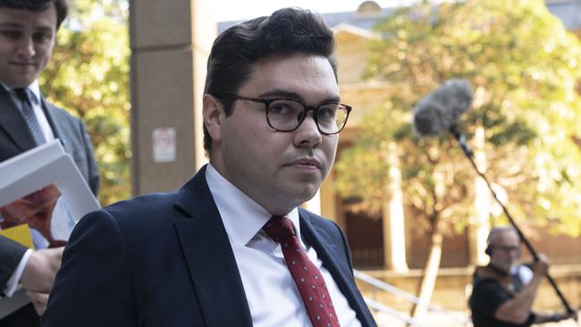 Bruce Lehrmann leaves the Supreme Court in Sydney after testifying on Thursday. Picture: Flavio Brancaleone