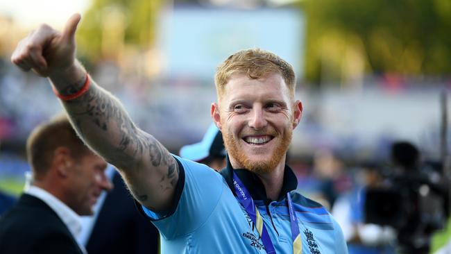 Ben Stokes was all smiles after leading England to victory. Picture: Getty