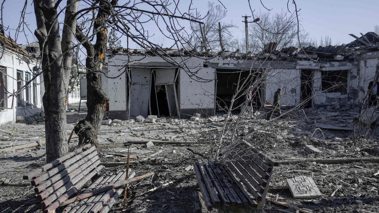 A mental hospital hit by the Russian shelling in Mykolaiv, southern Ukraine. Picture: AFP