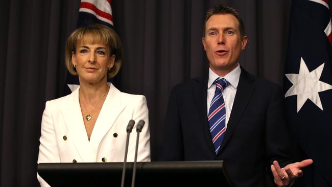 Michaelia Cash and Christian Porter. Picture: Kym Smith