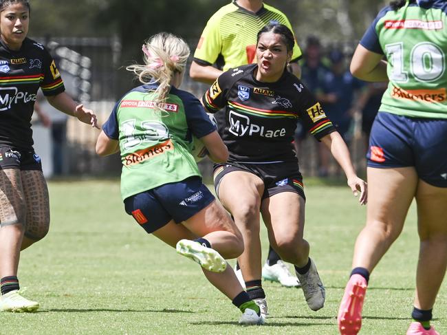 CANBERRA, AUSTRALIA, NewsWire Photos. MARCH 9, 2024: Westpac Tarsha Gale Cup - NSWRL Junior Reps Round Six Canberra Raiders vs Penrith Panthers at Raiders Belconnen in Canberra. Picture: NCA NewsWire / Martin Ollman