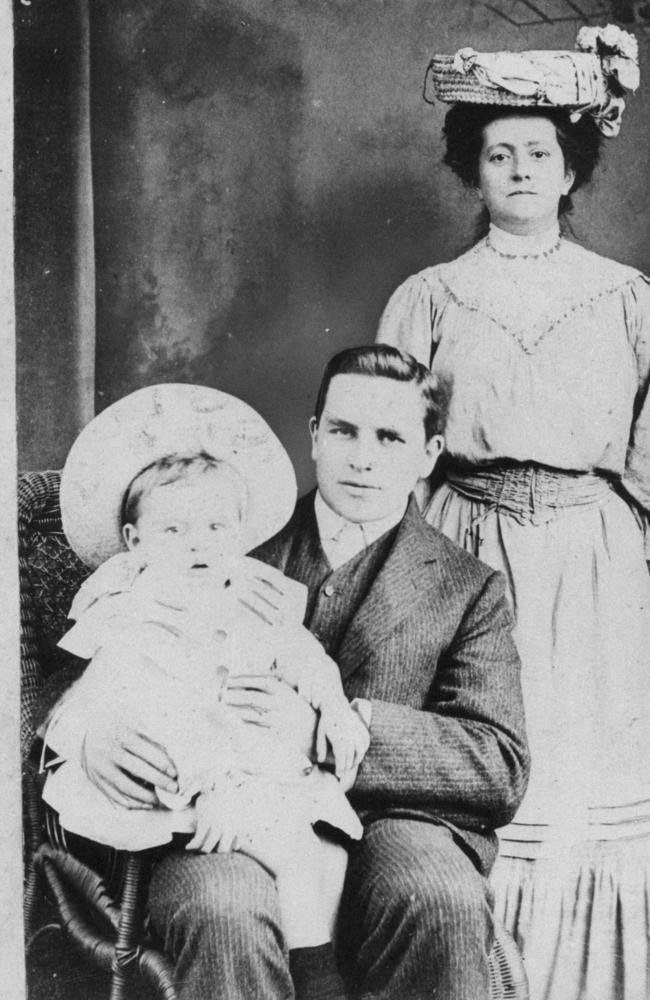 Thomas Ley with wife Emily Louisa and son Clive in about 1900. Picture: Supplied