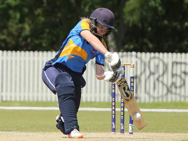 Georgia Redmayne in action for the Gold Coast Dolphins’ women on Sunday. Picture: Mike Batterham