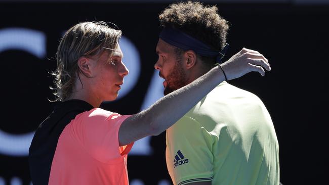 Shapovalov and Tsonga were full of praise for each other after their epic contest. Picture: AP