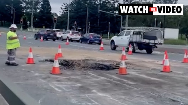 Sinkhole swallows parts of Gympie Road