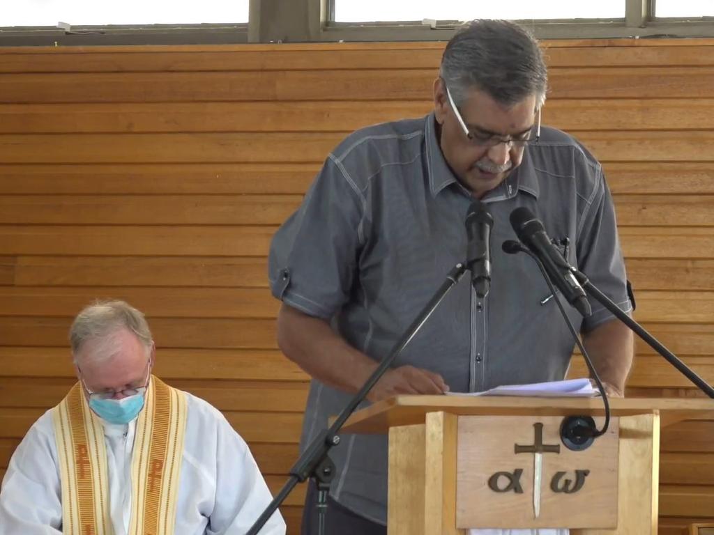 Hundreds attend St Joseph’s Catholic Church to farewell Uncle Bevan Costello.