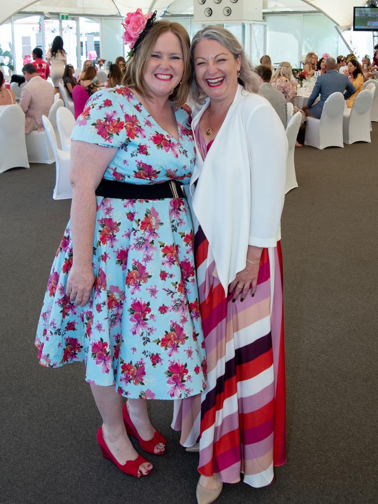 Michelle Blass and Lyndal Scriven at The Dome Garden Party. Picture: Andrew Meadowcroft.