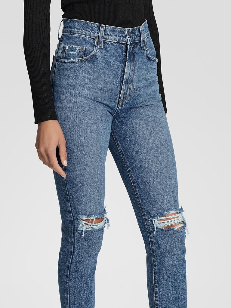 DENIM DREAMS: Jacinta Emms says everyone should have at least one pair of jeans with rips or tears, such as the Frankie Jean Ankle Rally from Nobody Jean.