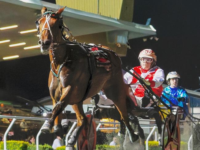 Queen Elida winning her heat on the third night of the Inter Dominion heats. Picture: Dan Costello