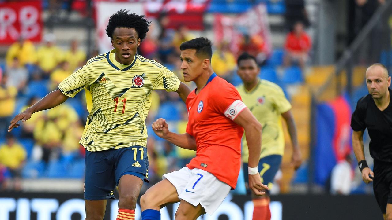 Chile captain Alexis Sanchez was injured playing against Colombia on the weekend. (Photo by JOSE JORDAN / AFP)