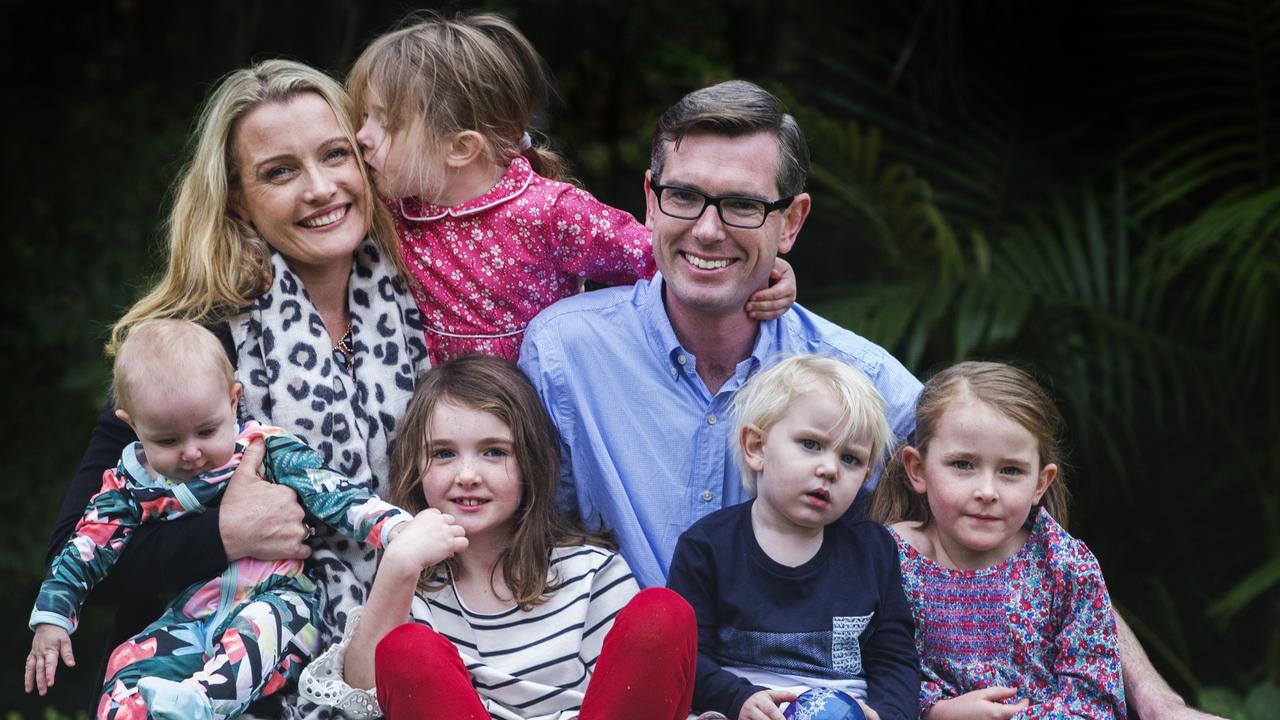 NSW Premier Dominic Perrottet and his wife Helen have seven children. Picture: Jenny Evans