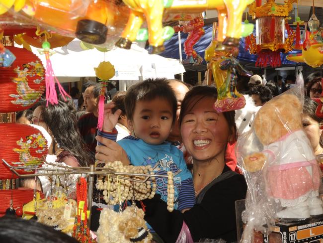 Sandy Tran with her son Bryan Le, 1, from Canley Vale.