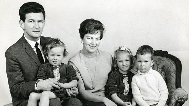 A young Bob and Hazel Hawke with their children. Picture: Supplied