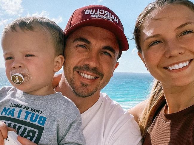Frankie Muniz with wife Paige and their three-year-old son, Mauz.
