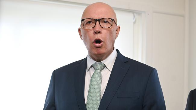 BRISBANE, AUSTRALIA - NewsWire Photos FEBRUARY 24, 2025: The Leader of the Opposition Peter Dutton is at the Medical centre in Annerley. Picture: NewsWire / John Gass