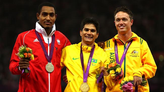 Simon Patmore (R) after winning bronze in London.