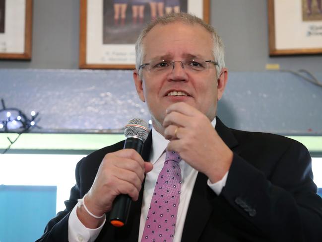 Scott Morrison, who is campaigning in Melbourne, has slammed “keyboard warriors”.  Picture: Gary Ramage