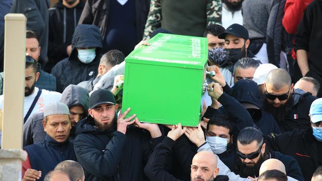 Mourners carried Hamze’s coffin out of the mosque. Picture: NCA NewsWire