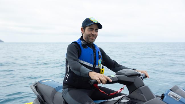 Adrian Grenier on a jetski in Far North Queensland. Photo: Supplied.