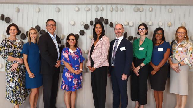 The Courier-Mail/BDO boardroom lunch featured Kim Franks, Lindi Deguara, Ray Merlano, Cherry Ward, Mary Darke, Kane Stevens, Phoebe Gervaise, Adeline Hough and Julia Horton. Picture: David Clark