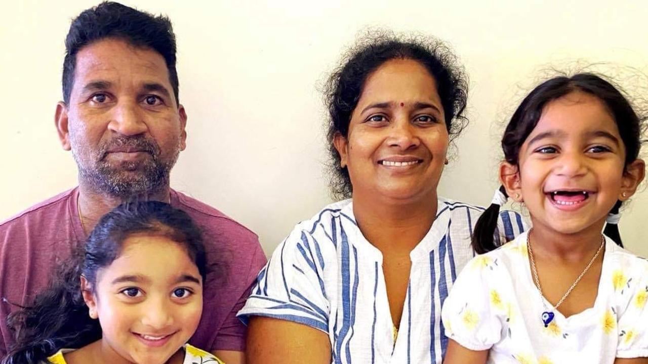 Nades, Priya and their two daughters Kopika and Tharnicaa will return to Biloela on Friday afternoon. Picture: Supplied.