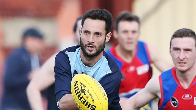 Best on ground Brad Tennick from Lindisfarne in the Southern Football League Grand Final against Huonville at North Hobart Oval. Picture: NIKKI DAVIS-JONES