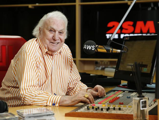 John Laws in his Pyrmont Studio. Picture: News Corp