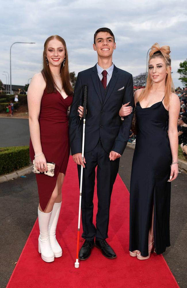 Portia Petersen, Michael Timmers and Sharni Boyle at Highfields State Secondary College. Picture: Patrick Woods.