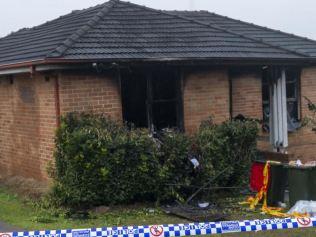 The Lalor Park home in Sydney’s west went up in flames early on Sunday morning. Picture: NewsWire / Jeremy Piper