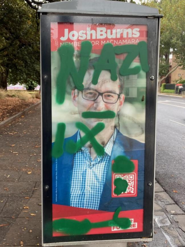 Another poster that was vandalised in St Kilda.