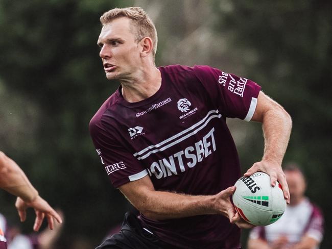 Tom Trbojevic training with Manly Sea Eagles today. Picture supplied