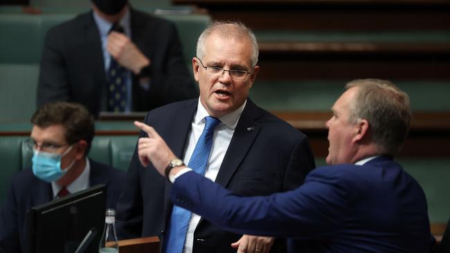 Prime Minister Scott Morrison with the Speaker of the House Tony Smith during question time last week. Picture: NCA NewsWire / Gary Ramage