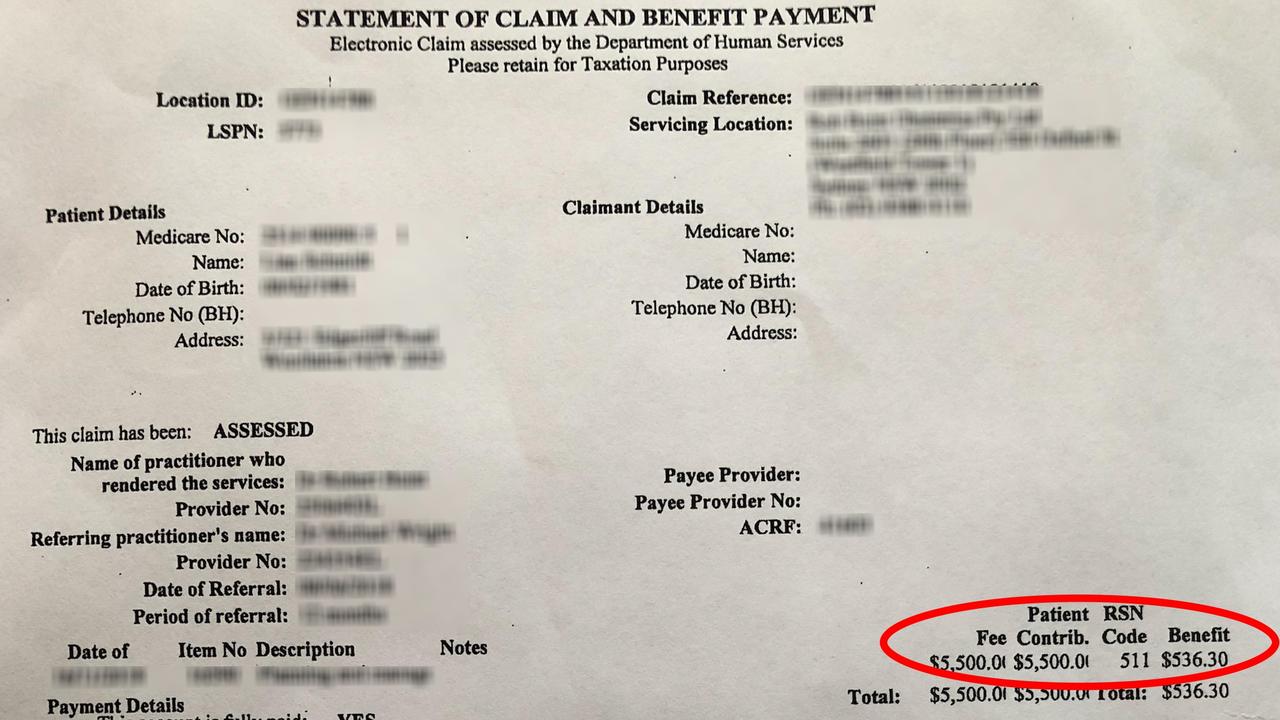 A Sydney mum says her out-of-pocket costs for having a baby were about $8000 despite having private health cover. This bill for her obstetrician was $5500, she only got $536.30 back from Medicare but nothing from her insurer.