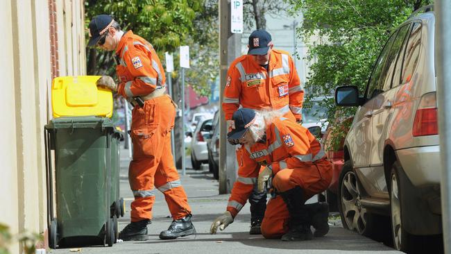 Police and SES workers combed Brunswick looking for clues.