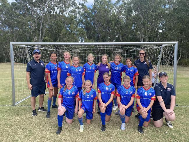 The Robina Under-13 Girls junior team of the week. Picture: Football Qld.