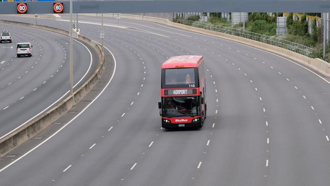 A quiet Tullamarine freeway in Melbourne. Picture: Getty Images