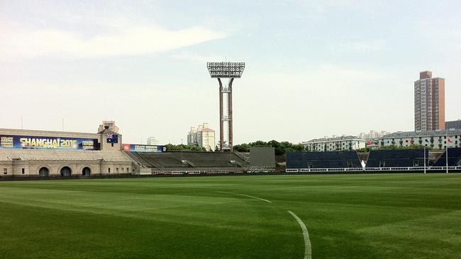 Jiangwan Stadium in Shanghai, China looking a treat before Saturday’s game between Port Adelaide and Gold Coast Suns. Picture: Michelangelo Rucci.