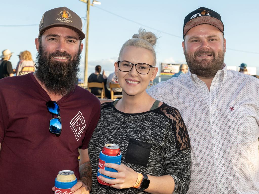 Clint Graham, Alex Pollitt and Isaac Colledge at Gargett Rodeo Saturday 3 June 2023 Picture: Michaela Harlow