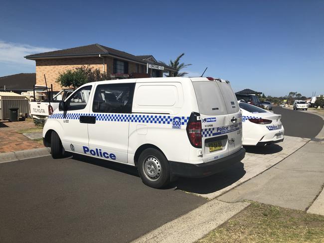 The street was filled with police after the alleged gunfire. Picture: Madeline Crittenden