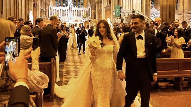 Stephen Coniglio and Rebecca Demlakian at their picture-perfect wedding.