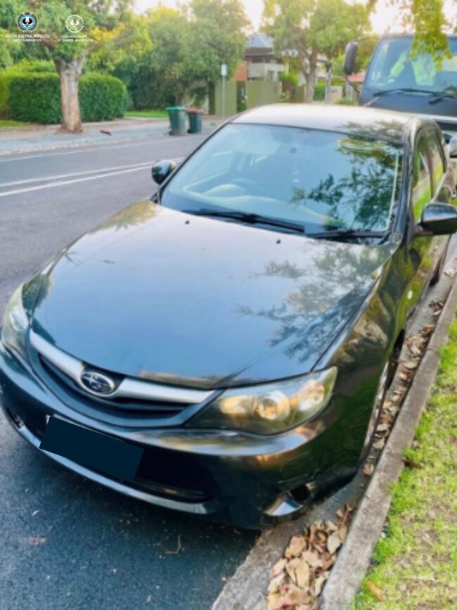 Police locate car after it had been dumped on Messines Ave, Edwardstown, following a violent assault and robbery at Avoca Hotel, Clarence Gardens. Picture: SA Police