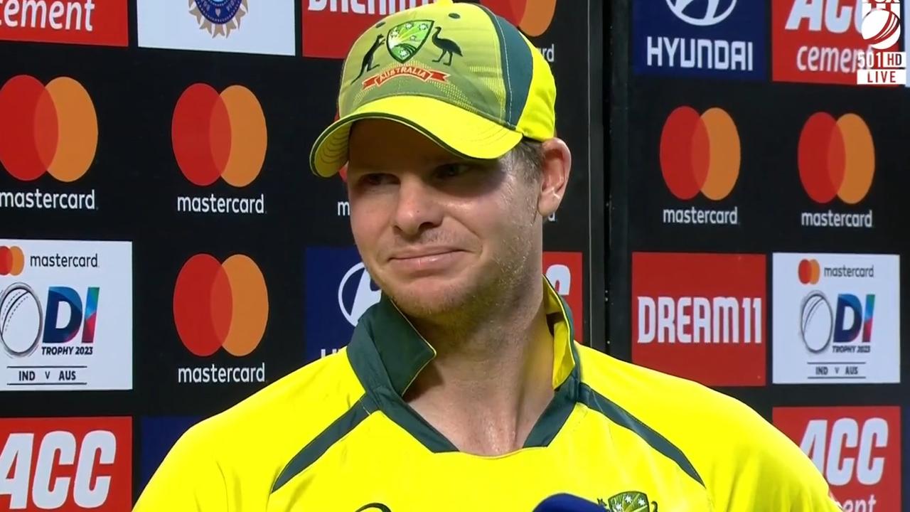 Steve Smith interviewed after the win. Photo: Kayo.