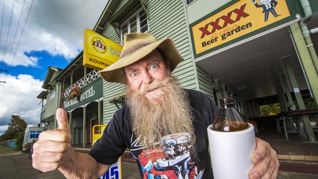 Local character Stewart Ferry reckons his watering hole is the best pub in Australia. Picture: Nigel Hallett