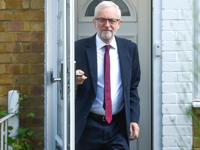 LONDON, ENGLAND - MAY 27: Labour leader Jeremy Corbyn leaves his home on May 27, 2019 in London, England. Labour's share of the EU Election Vote fell to 14.1% last night as both The Brexit Party and The Liberal Democrats triumphed. (Photo by Peter Summers/Getty Images) ***BestPix***