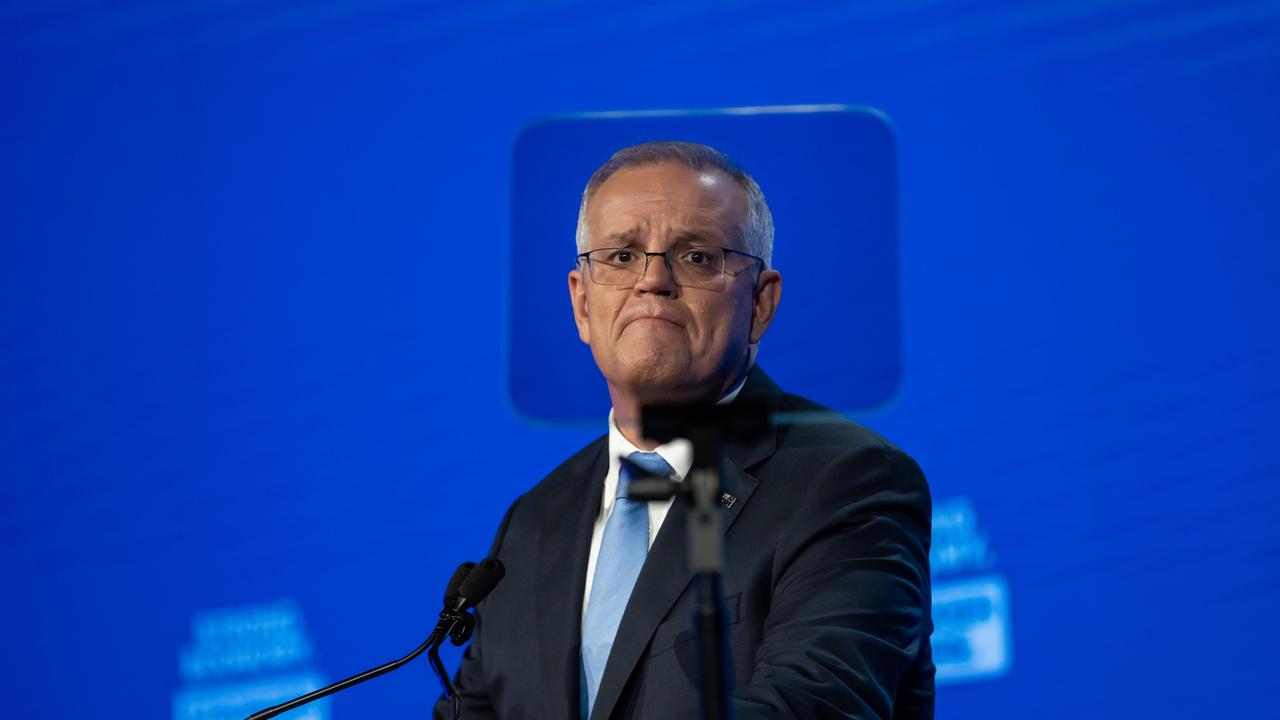 Scott Morrison announced his super housing policy at the Liberal party campaign launch in Brisbane on Sunday – six days before the election. Picture: Jason Edwards