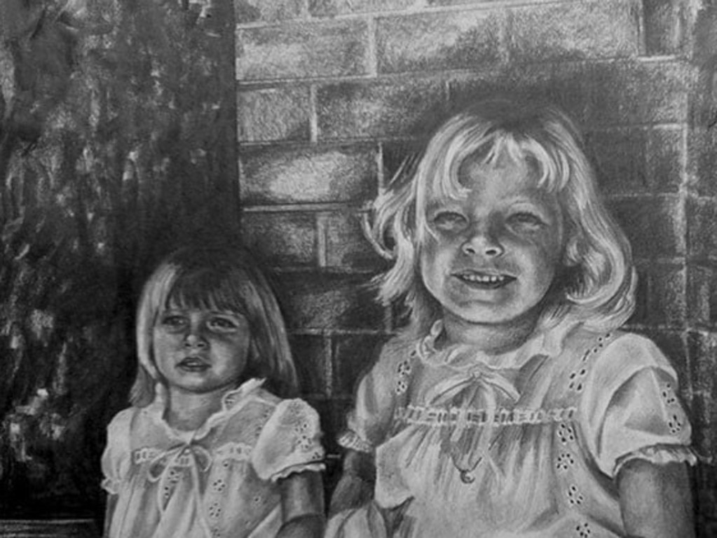 A sketch of Lyn Dawson's daughters, then aged four and two, by Sydney artist Kristin Hardiman, which Lynette commissioned but didn’t pick up.