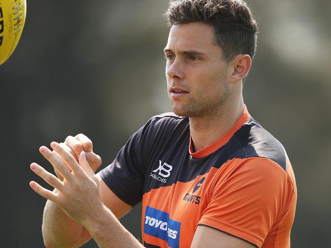 Josh Kelly during GWS Giants open training session ahead of their semi final match against Collingwood at the MCG. Picture. Phil Hillyard