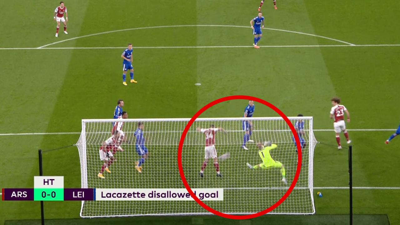 Arsenal has been left to rue a borderline VAR decision that ruled out an early goal against Leicester.